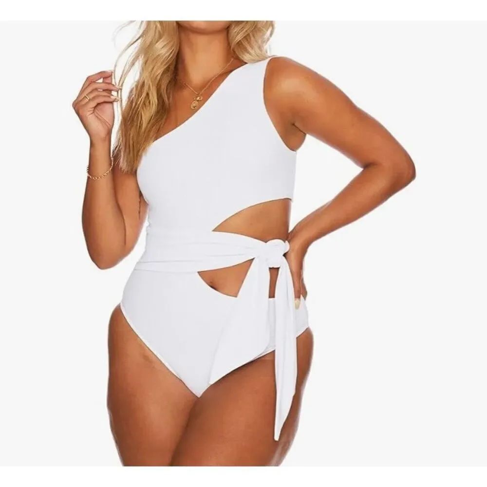 Beach riot NWOT women’s carrie one piece wrap, tie, bathing suit S/L ￼